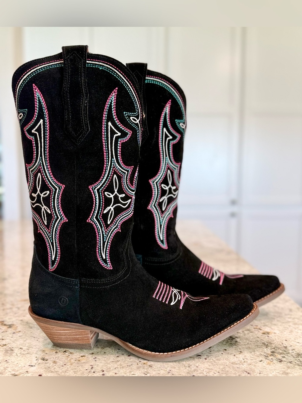Dingo by Dan Post "Hot Sauce" Suede Black Western Cowboy Boots  NEW